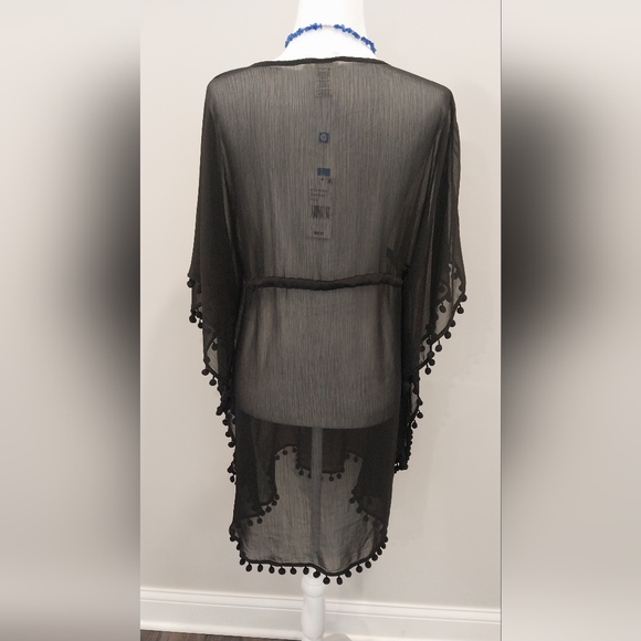 NWT Bleu Rod Beattie black sheer swimsuit cover up 100% polyester Size M - Picture 6 of 13